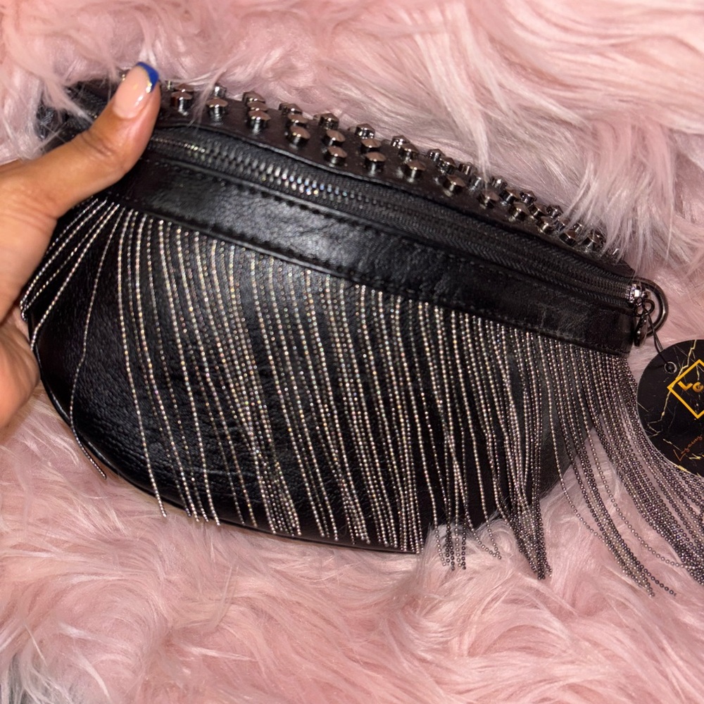 Chain Me | Punk Rivet Tassel Fanny Pack Leather Chest Bags Shoulder Phone Purse